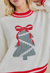 Plaid Tree Knit Sweater