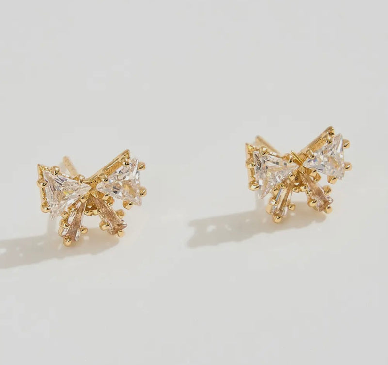 14k Mini Bow Stud Earring