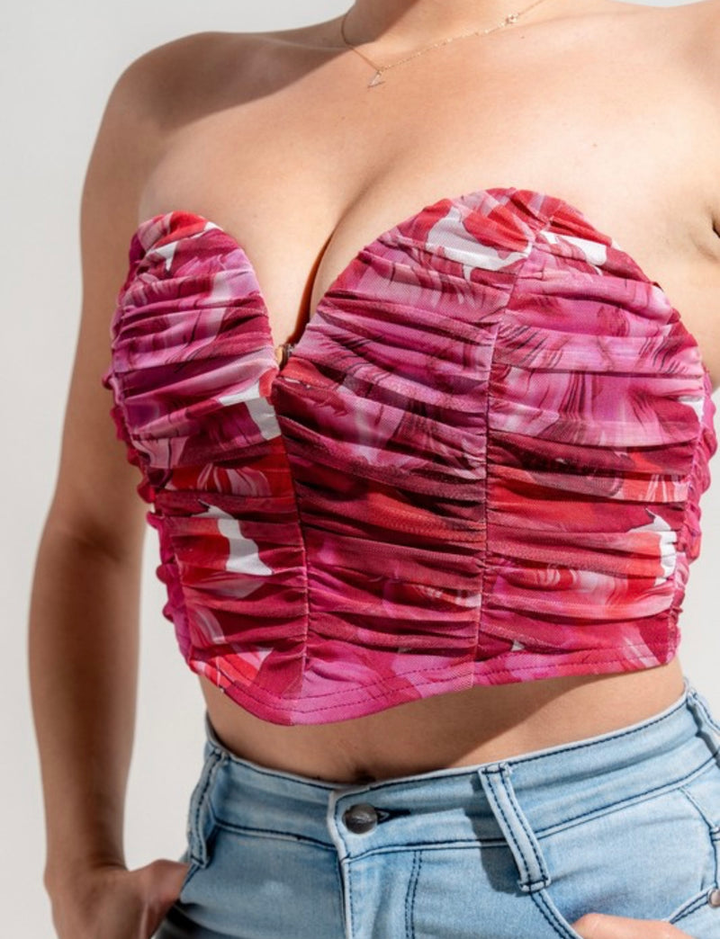 Kenia Printed Mesh Corset