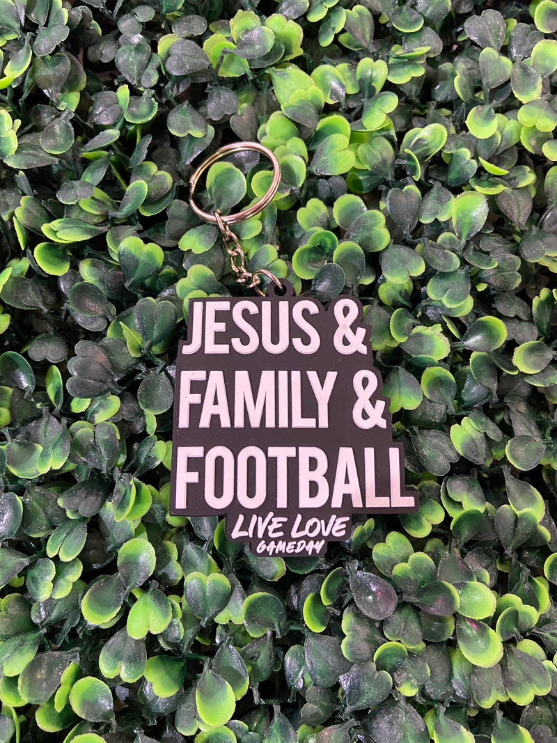 3D Silicone Jesus & Family & Football Keychain