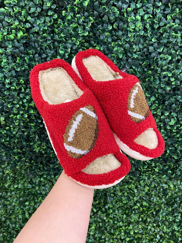 Football Open-Toe Slippers -Red