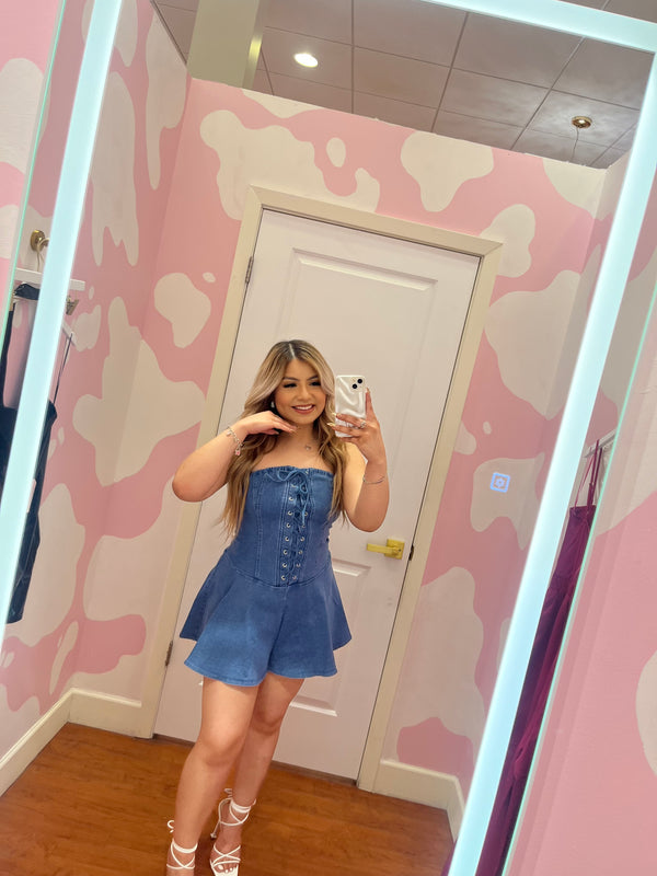Western Denim Romper