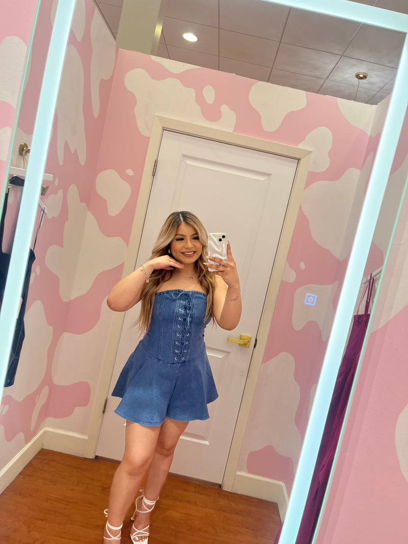 Western Denim Romper