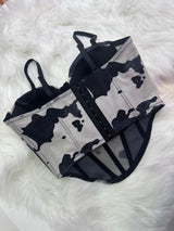 Nixie Cow Print Corset Top