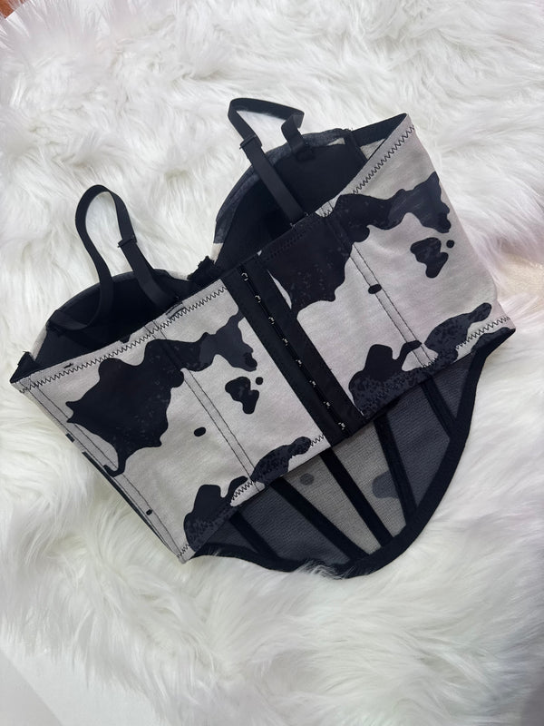Nixie Cow Print Corset Top