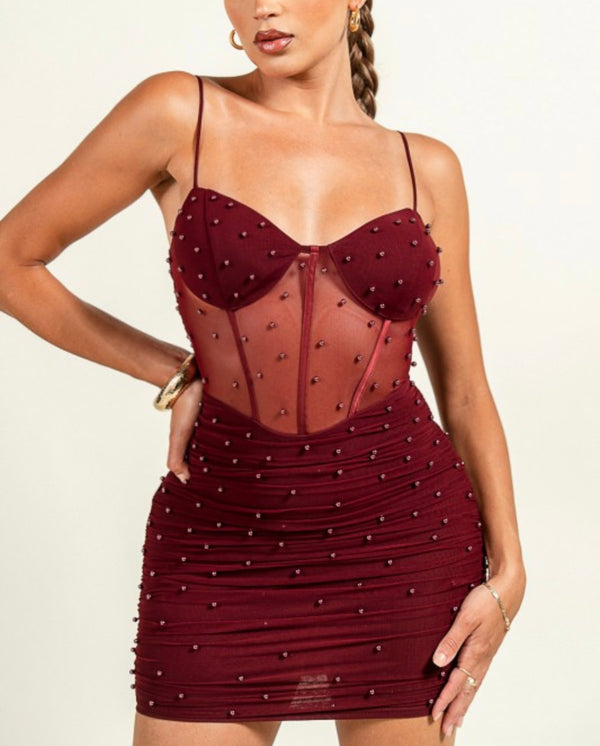 Dark Cherry Mini Dress