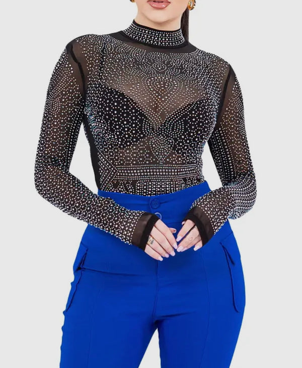 Elina Rhinestone Bodysuit