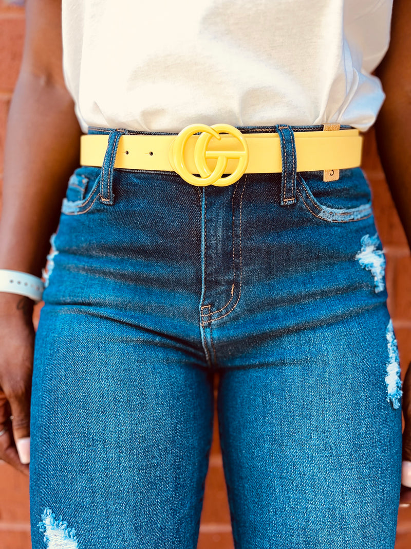 Go Buckle Colored Belt