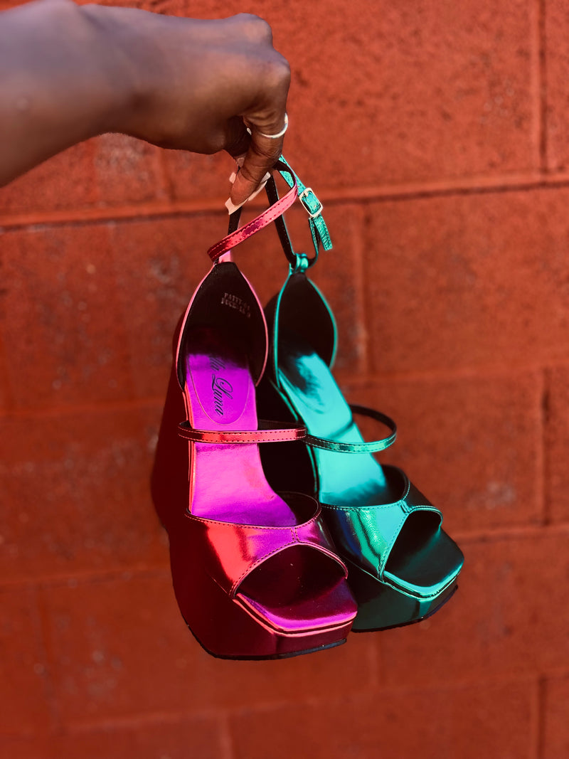 Sutton Platforms - Metallic Green