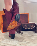 Corral Red Full Python Snip Toe Tall Exotic Western Boots - Uptownmuse